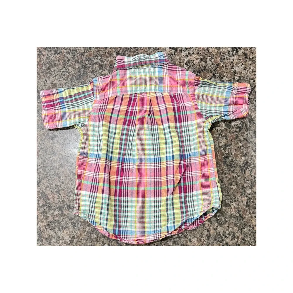 Ralph Lauren Kids Multi-Color Plaid Short Sleeve Button Down Shirt 2/2T B67